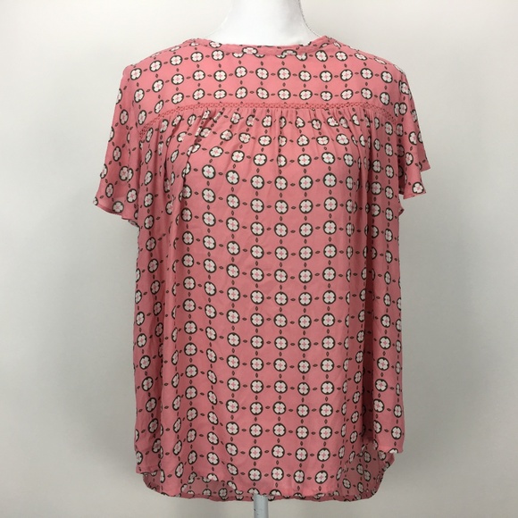 Ava & Viv Tops - ⚡️ Ava & Viv Mosaic Print Pink Blouse